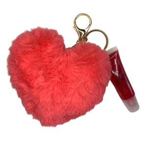 Heart lipgloss keychain