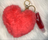 Heart lipgloss keychain
